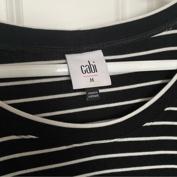CAbi Crosswalk Black and White Stripe Long Sleeve Tee Size Medium - Picture 4 of 8
